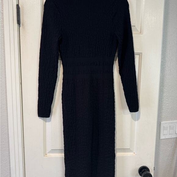 Good American Textured Black Long Sleeve Dress - L - Picture 9 of 12